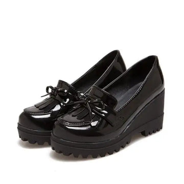 Xajzpa Round Toe Beige High Heels Tassel Women Shoes 2025 Spring Pumps Basketball Platform Sandals Ladies Shallow Mouth Lace-Up Clogs O
